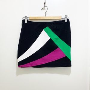 NWT LaRok Colour Block Mini Skirt Black White XS